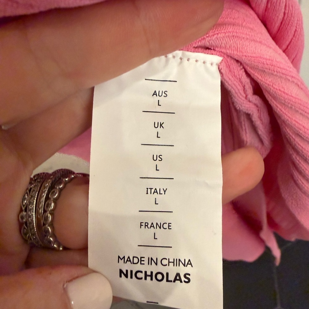 NWT NICHOLAS Lily Ribbed Sleeveless Midi Belted Knit Dress in Pink Large - Picture 8 of 10
